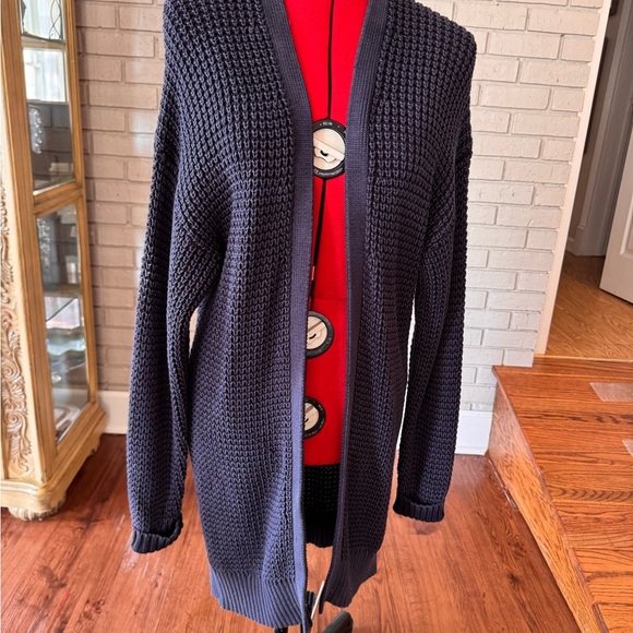 Michael Michael Kors Women’s Navy Open Front Knit Cardigan – Size Large - Picture 1 of 6